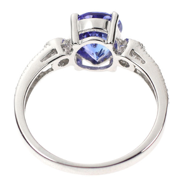 Pt900 Pear Shape Tanzanite Diamond Ring 2.02ct D0.25ct 