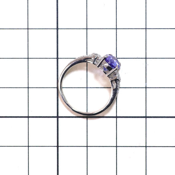 Pt900 Pear Shape Tanzanite Diamond Ring 2.02ct D0.25ct 