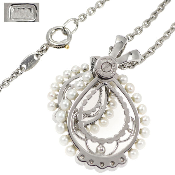 Heiwado Trading Pt950 Baby Pearl Diamond Pendant Necklace Diameter approx. 2.0mm D0.37ct 