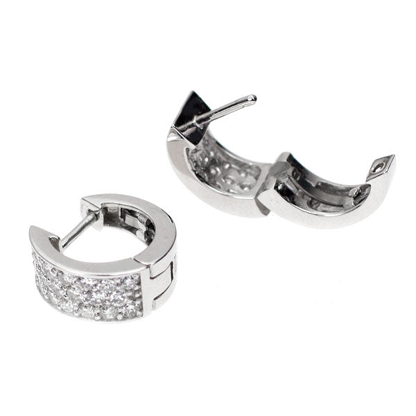 K18WG Diamond Earrings 0.56ct Hoop Pavé 