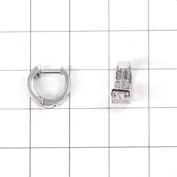 K18WG Diamond Earrings 0.56ct Hoop Pavé 