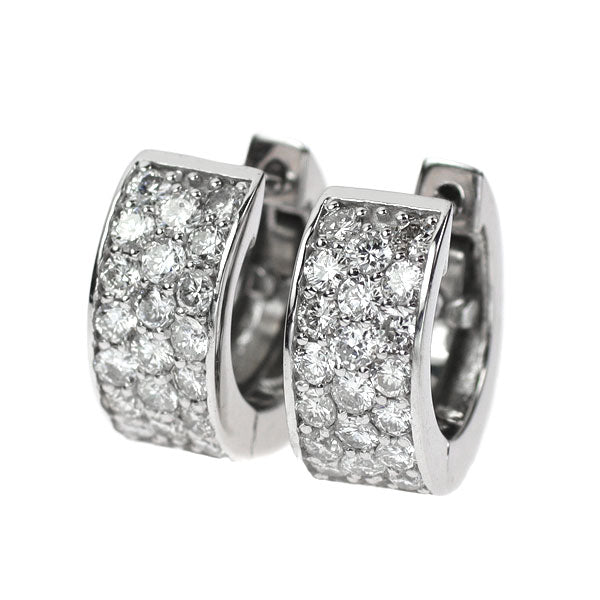 K18WG Diamond Earrings 0.56ct Hoop Pavé 