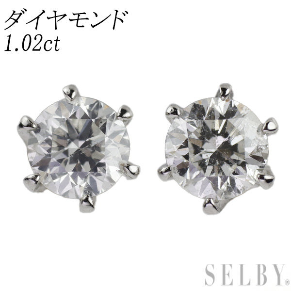 Pt900 Diamond Earrings 1.02ct 