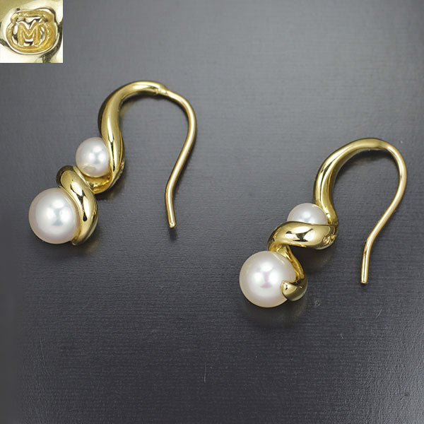 MIKIMOTO K18YG Akoya Baby Pearl Earrings, Diameter approx. 3.5-4.9mm 