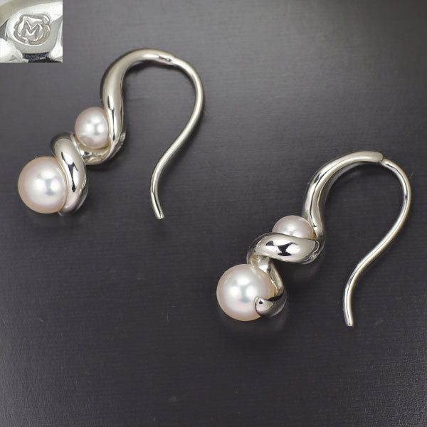 MIKIMOTO K18WG Akoya baby pearl earrings, diameter approx. 3.4-4.8mm 