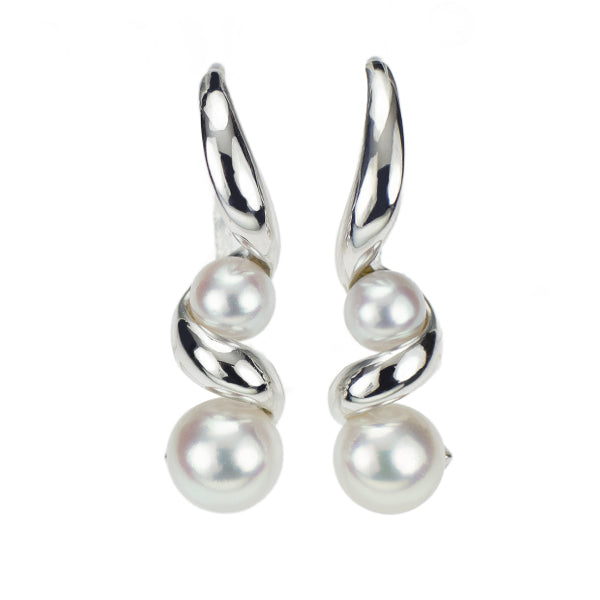 MIKIMOTO K18WG Akoya baby pearl earrings, diameter approx. 3.4-4.8mm 