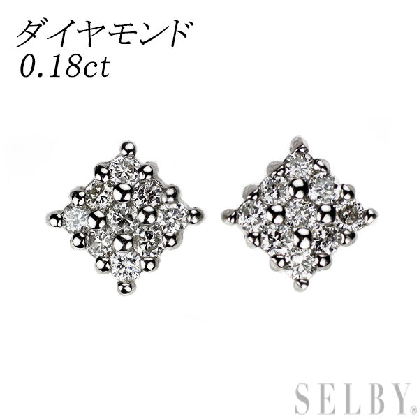 Pt900 Diamond Earrings 0.18ct Studs 