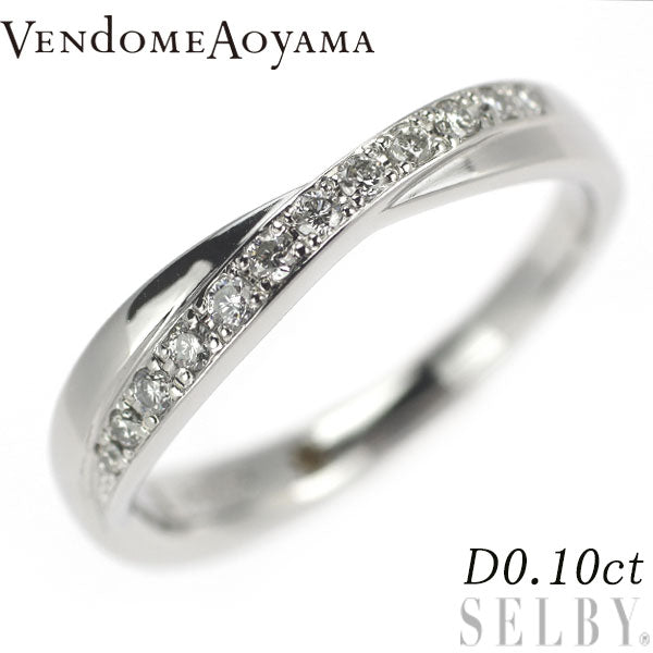 Vendome Aoyama Pt950 Diamond Ring 0.10ct Ruban de Marie 