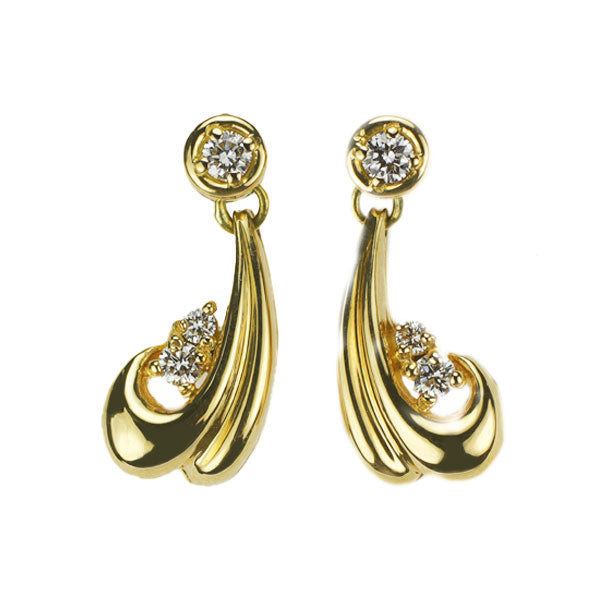 Paula K18YG Diamond Earrings 0.12ct 