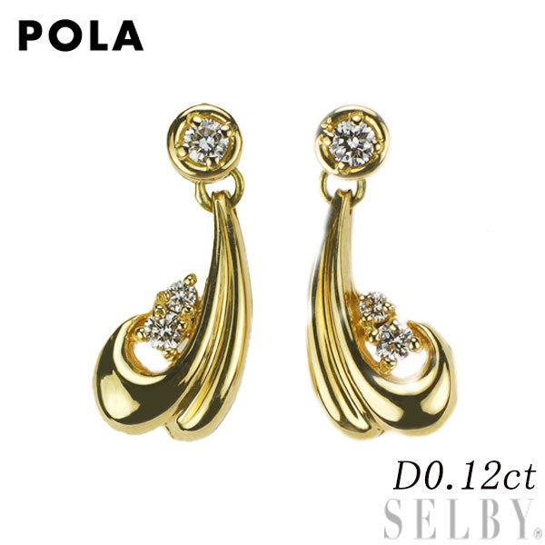 Paula K18YG Diamond Earrings 0.12ct 