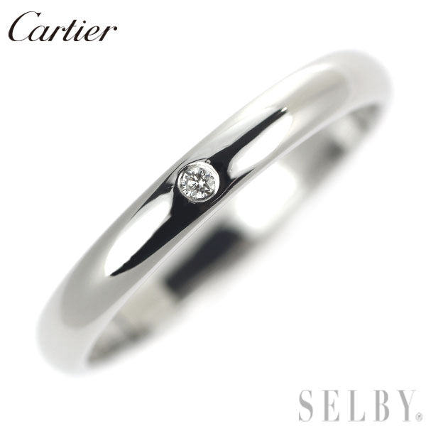 Cartier Pt950 Diamond Ring 1895 Band Size 51 