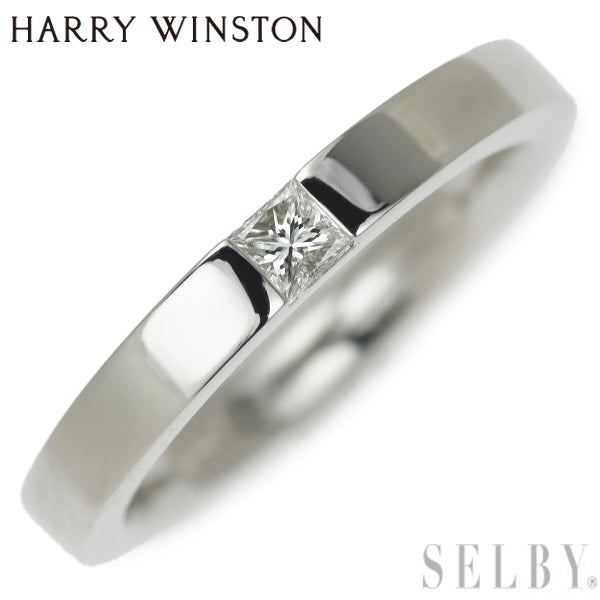 Harry Winston Pt950 Princess Cut Diamond Ring 