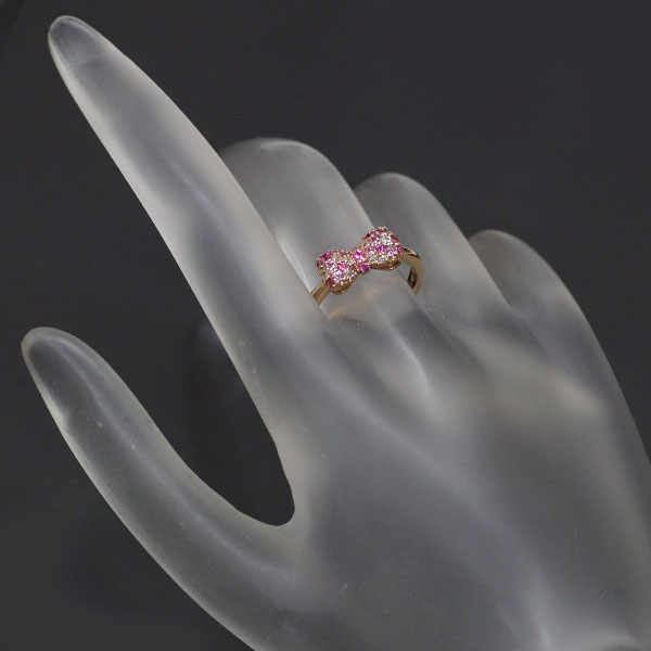 Ponte Vecchio K18PG Pink/White Sapphire Ring 0.47ct Ribbon Pavé 