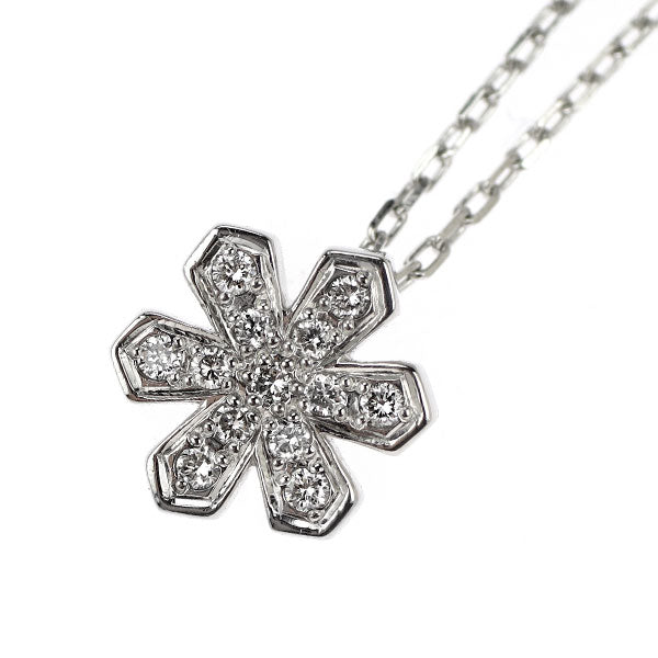 Vendome Aoyama Pt950/Pt850 Diamond Pendant Necklace Snowflake Motif 