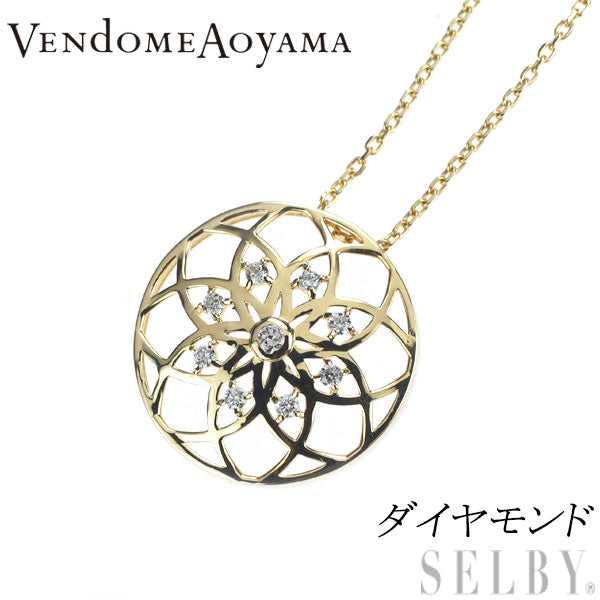 Vendome Aoyama K18YG diamond pendant necklace 