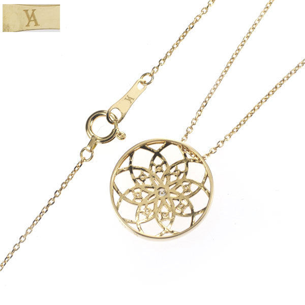 Vendome Aoyama K18YG diamond pendant necklace 