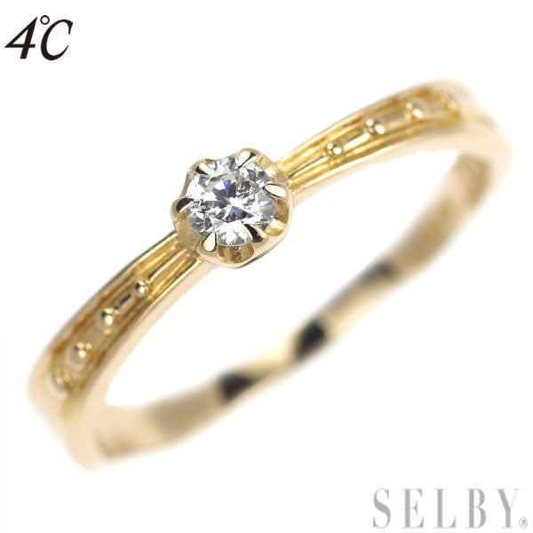 4℃ K18YG diamond ring 