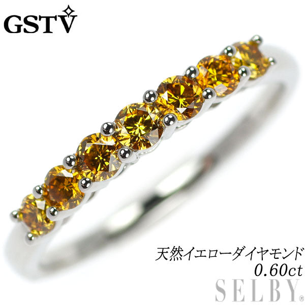 GSTV Pt950 天然イエローダイヤモンド リング 0.60ct