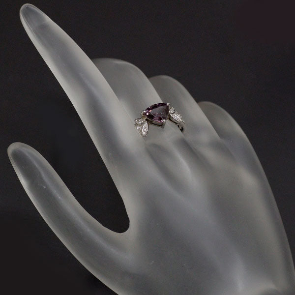 Pt900 Color Change Garnet Diamond Ring 1.82ct D0.11ct 