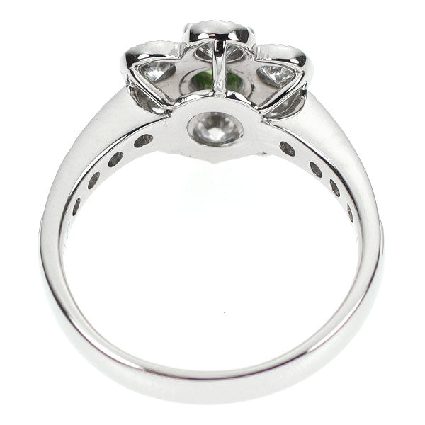 Rare Pt900 Demantoid Garnet Diamond Ring 0.35ct D0.89ct Flower 