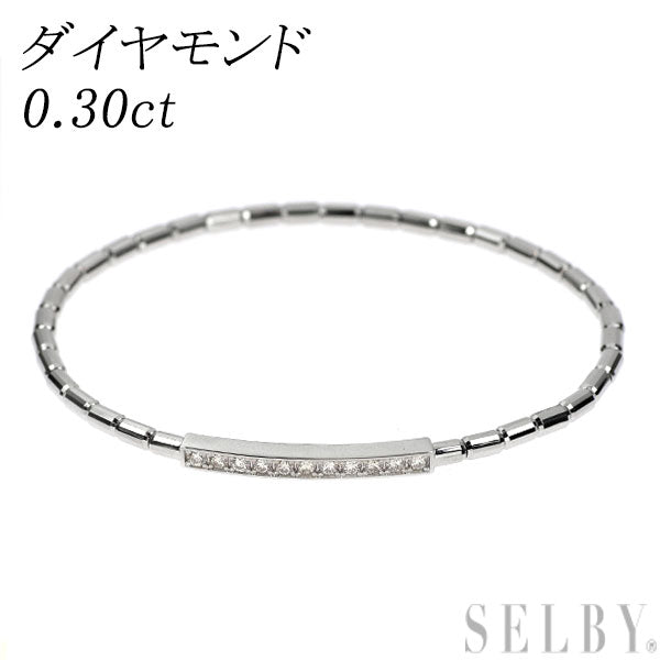 Pt950/ Pt850 ダイヤモンド ブレスレット 0.30ct 伸縮式