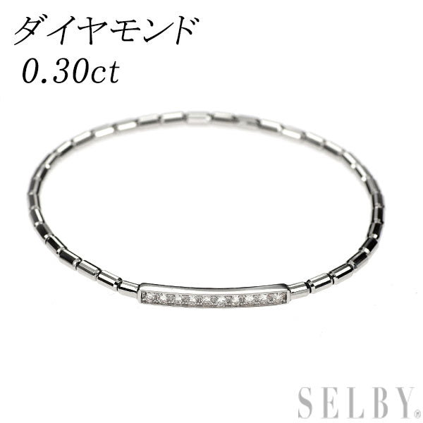 Pt850 ダイヤモンド ブレスレット 0.30ct 伸縮式