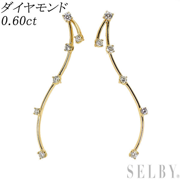 K18YG ダイヤモンド ピアス 0.60ct 2way