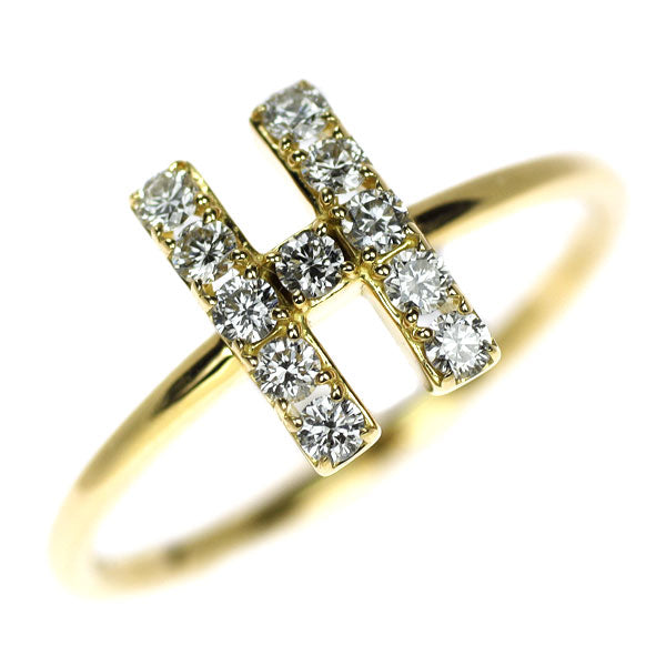 AHKAH K18YG Diamond Ring 0.22ct Premier Etoile "H" Initial 