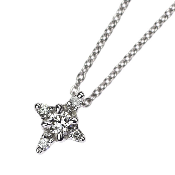 Star Jewelry K18WG Diamond Pendant Necklace 0.09ct 