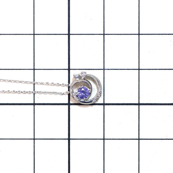 4℃ Pt850 Tanzanite Diamond Pendant Necklace 