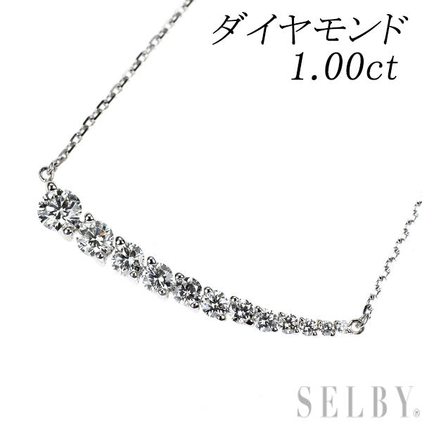 K18WG ダイヤモンド ペンダントネックレス 1.00ct