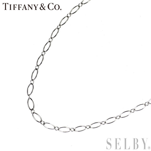 Tiffany K18WG oval link necklace 