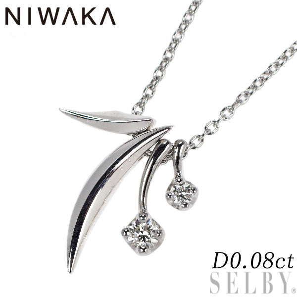 Niwa K18WG Diamond Pendant Necklace 0.08ct 