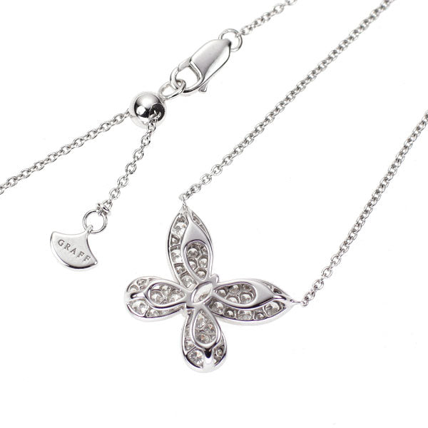 Graff K18WG Diamond Pendant Necklace Butterfly Mini 46.0cm 《Selby Ginza Store》 [S, Like New, Polished] [Used] 