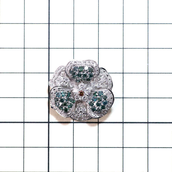 K14WG/K18WG Diamond Brooch/Pendant 2.65ct 