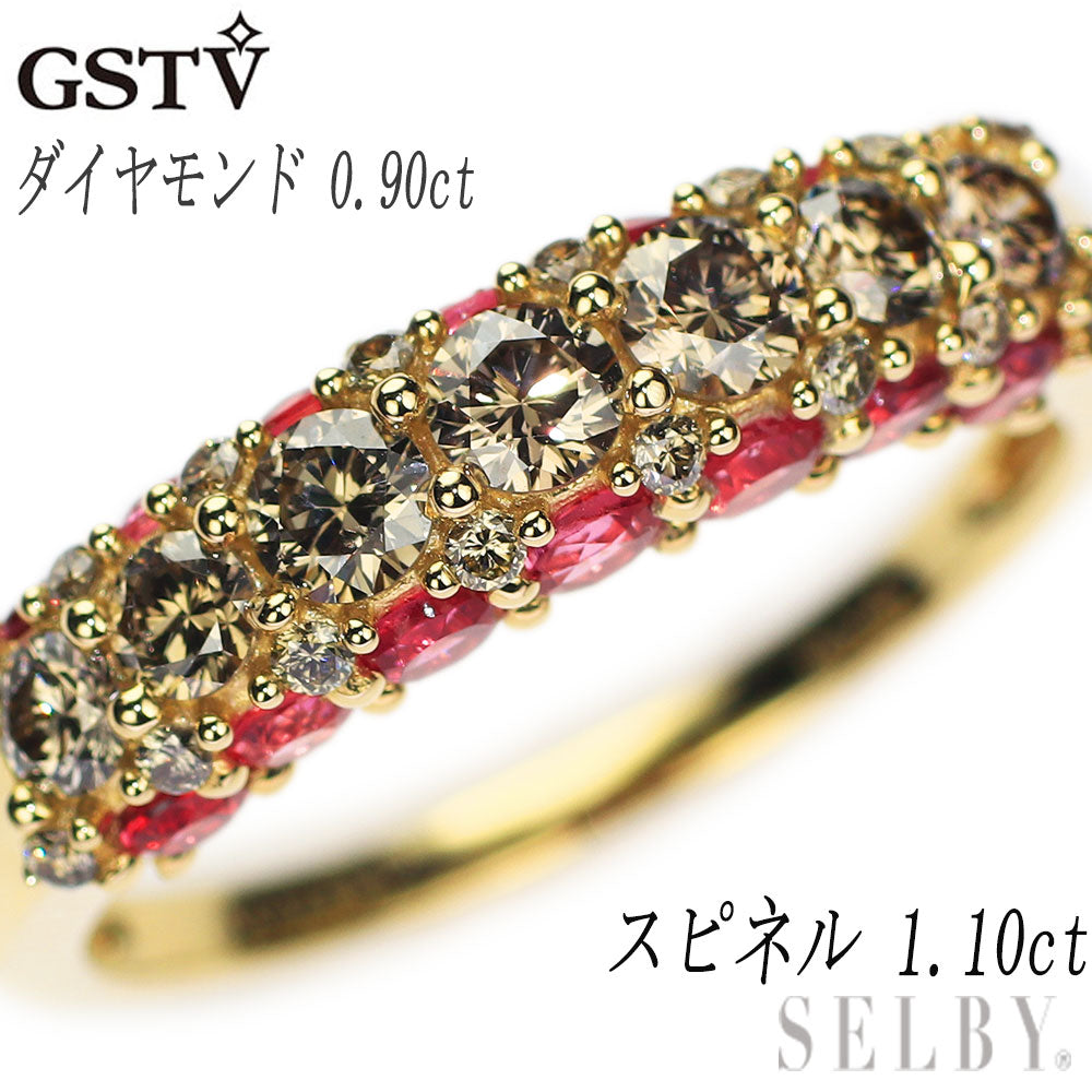 GSTV K18YG ダイヤモンド スピネル リング 0.90ct SP1.10ct