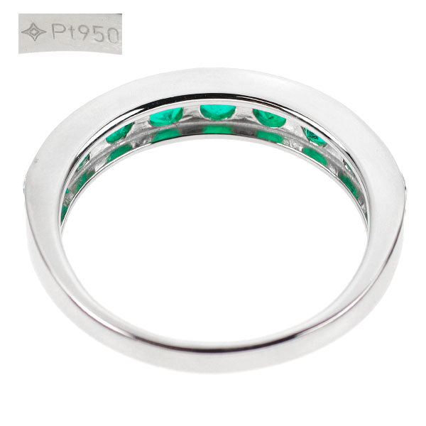 GSTV Pt950 Emerald Ring 1.00ct Half Eternity 