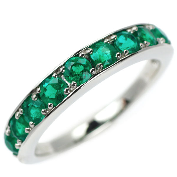 GSTV Pt950 Emerald Ring 1.00ct Half Eternity 