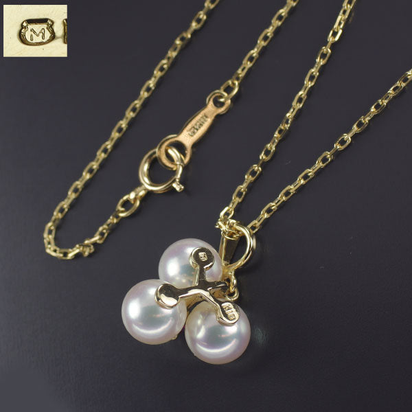 MIKIMOTO K18YG Akoya pearl ruby ​​pendant necklace diameter approx. 6.3mm 