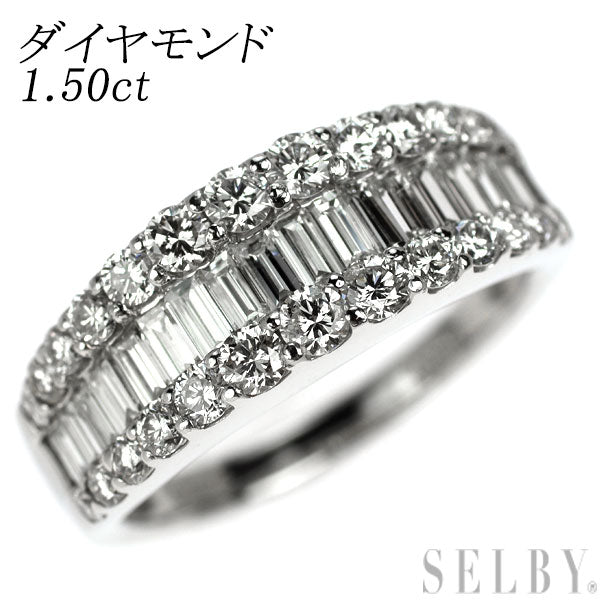 Pt900 diamond ring 1.50ct 