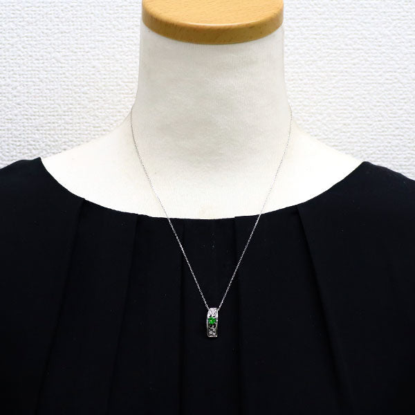 Rare Pt Demantoid Garnet Diamond Pendant Necklace 0.430ct D0.048ct 