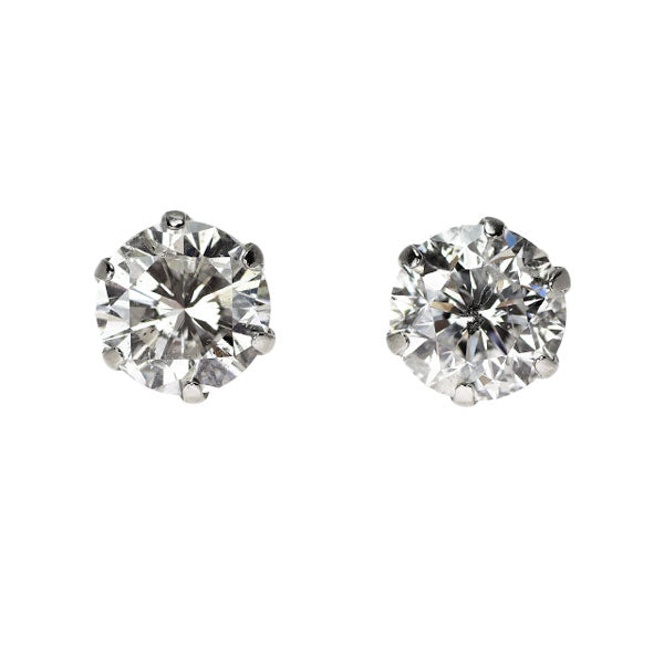 New Pt900 Diamond Earrings 2.02ct H/G I1-2 Fair 