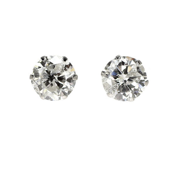 New Pt900 Diamond Earrings 2.104ct I/J I1 G 