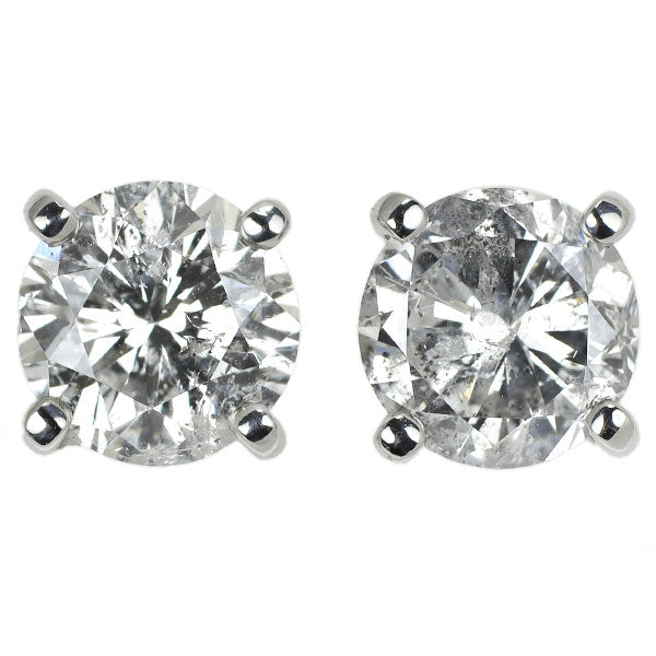 New Pt950/ Pt900 LDH Diamond Earrings 3.025ct F/G I1 Fair 