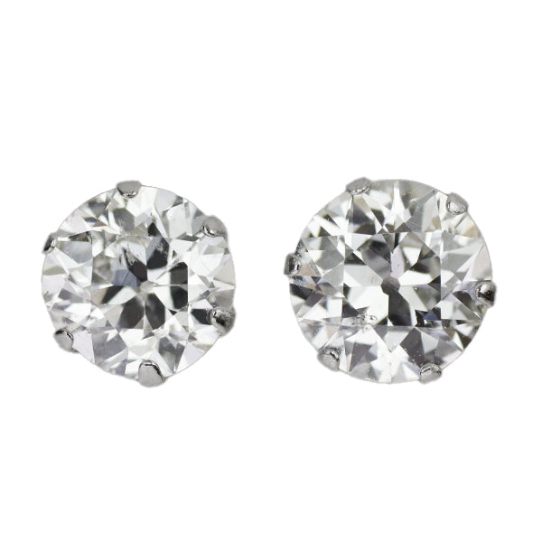 New Pt900 circular brilliant cut diamond earrings 0.823ct H SI2 