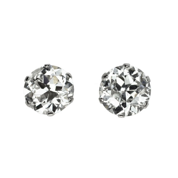 New Pt900 circular brilliant cut diamond earrings 0.92ct F/H I1 