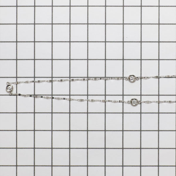 Pt850 ダイヤモンド ネックレス 0.35ct ステーション