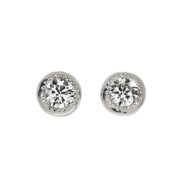 New Pt900/Pt950 Diamond Earrings 0.371ct J/K VVS1-2 3EXHC/EXHC 