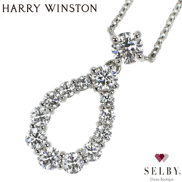 Harry Winston Pt950 Diamond Pendant Necklace Loop Medium 《Selby Ginza Store》 