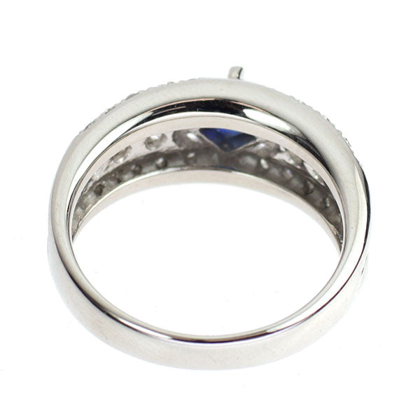 Pt900 Sapphire Diamond Ring 0.50ct D0.35ct 